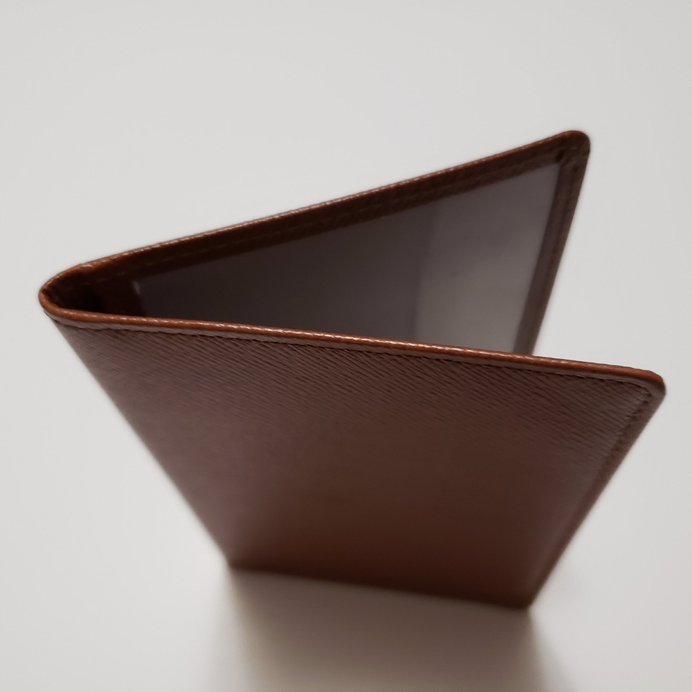 LV Brown Taiga Leather Card Case ID Holder Wallet